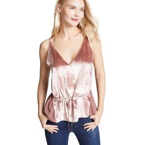 J BRAND Mauve Velvet Sheer Back Crop Tank